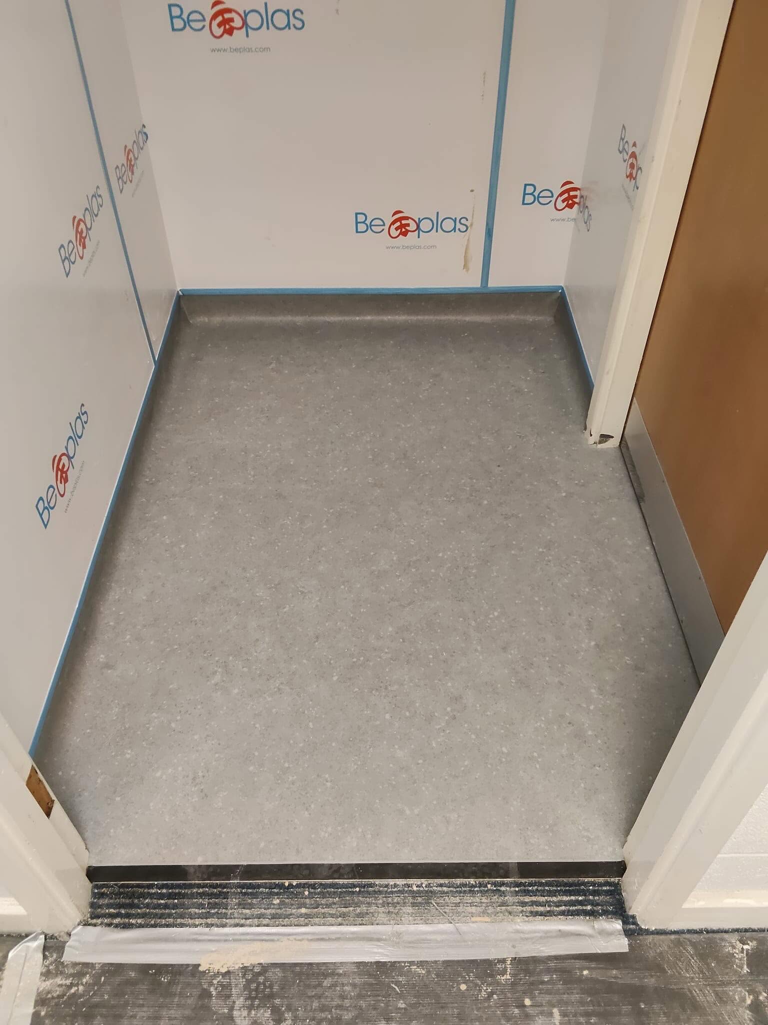 Completed hygienic room installation with Be-plas wall panels